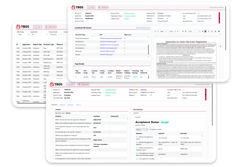 TBOS platform screenshot